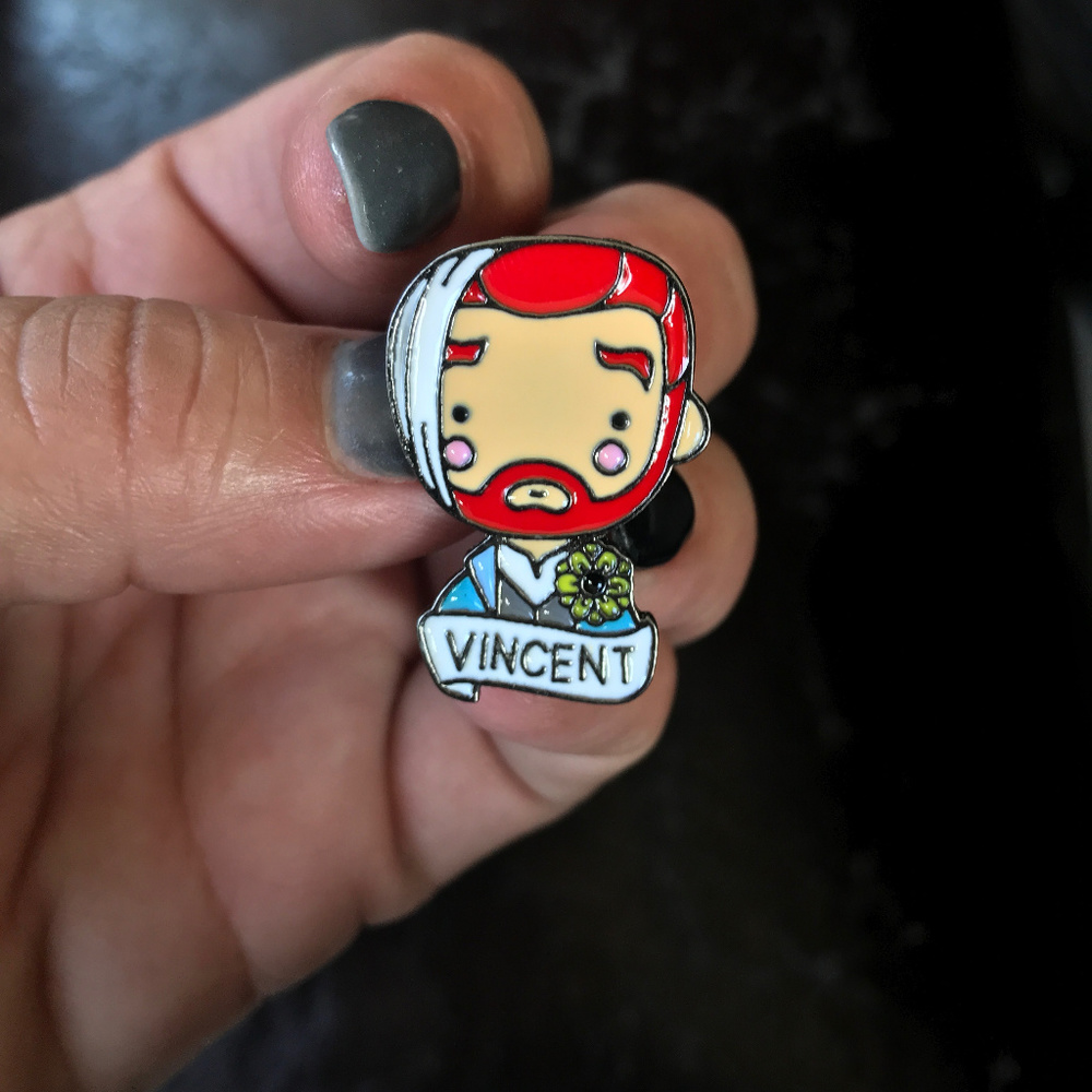 Vincent Van Gogh Caricature Collectible Enamel Pin NEW! 200